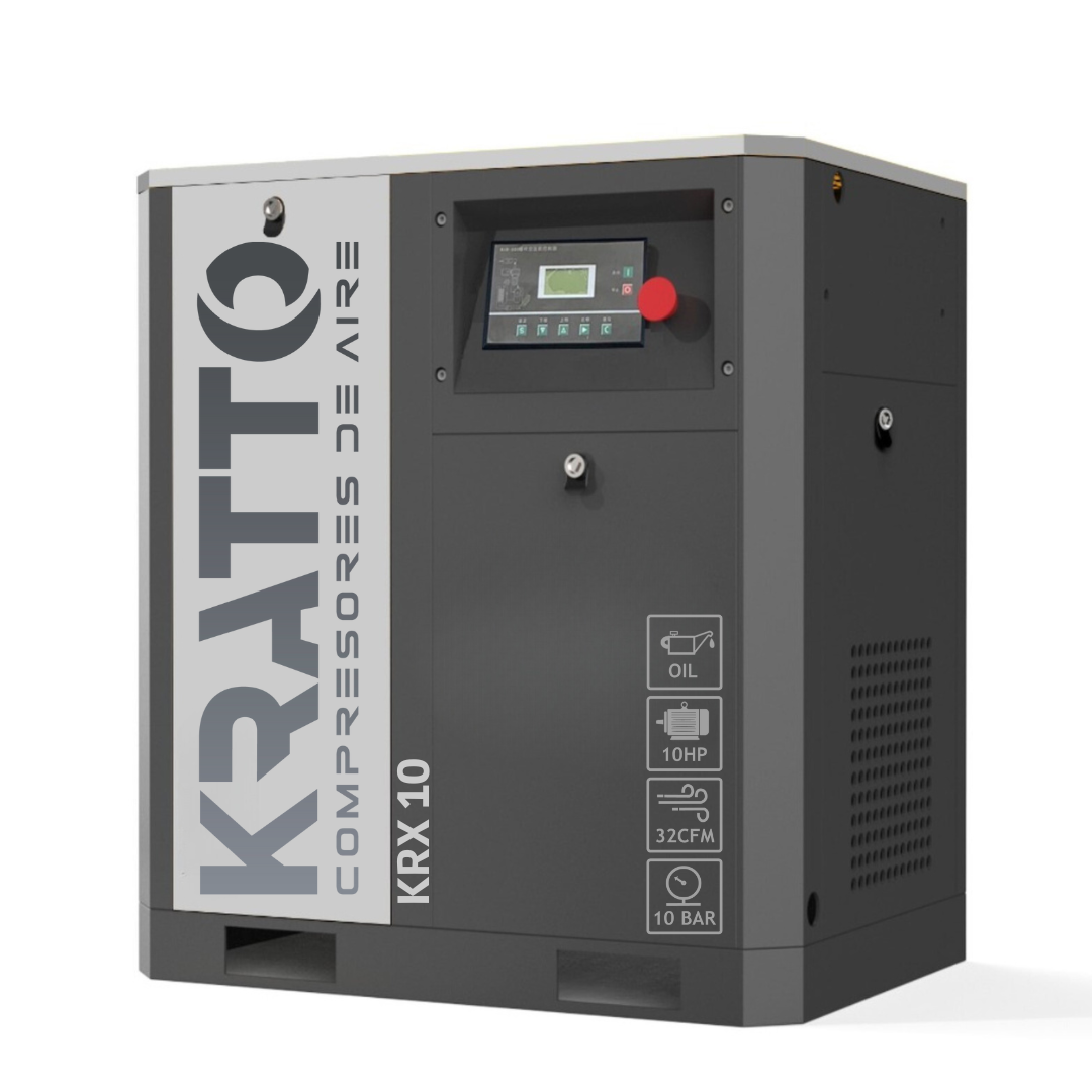 Compresor de Tornillo Silencioso de 10HP sin estanque - KRX 10 KRATTO